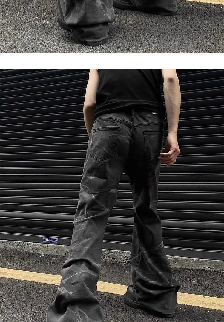 American autumn high street straight leg jeans for men and women trendy hiphop retro personality loose and wide leg casual pants