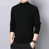 M-5XL Long Sleeve T-shirts Men Solid All-match Fashion Classic Leisure Cozy Slim Simple O-neck Middle Aged Autumn Stylish Chic