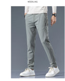 Casual Pants Men Spring Autumn 2025 New Straight Slim Fit Sweatpants Solid Color Business Elastic waist Male Trousers
