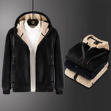 Men Winter Fashion Hoodies+Pants Set Hooded Clothes Plus Size Casual Thick Sportswear Warm Fleece Tracksuit Mens Warm Sets