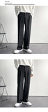 Spring Autumn Men's Fashionable White Korean Style Casual Pants Street Draped Straight Loose Suit Casual Trousers Male