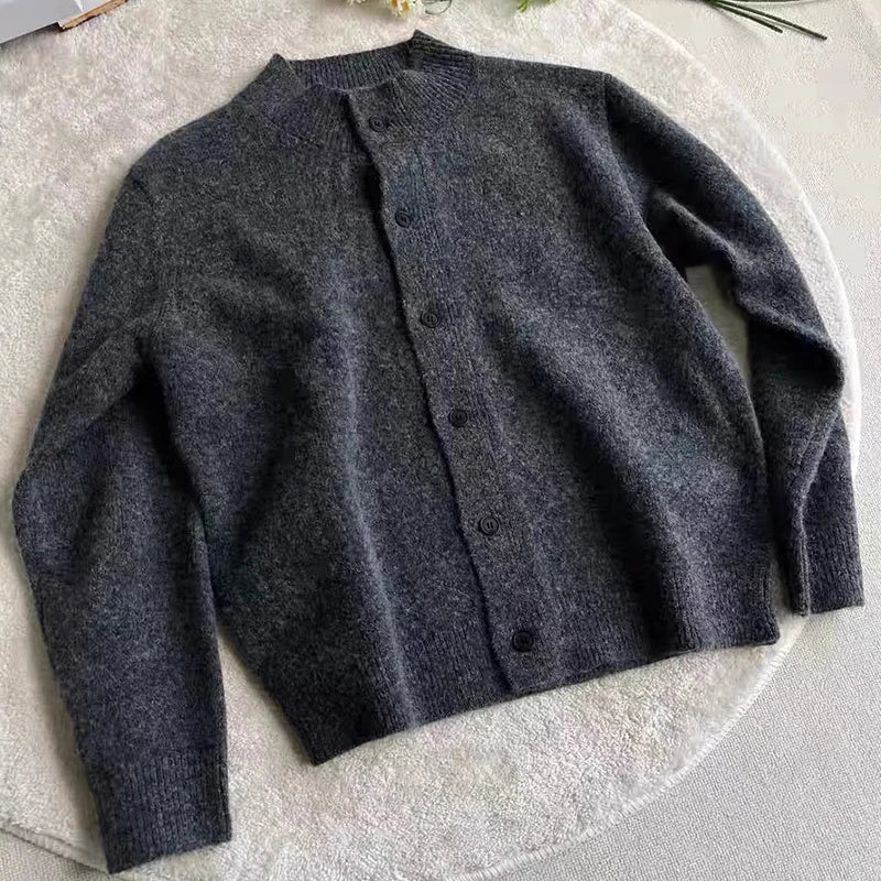 New Korean Fashion Men Cardigan Light Luxury Knitted O Neck Long Sleeve Sweater Coats Autumn Leisure Premium Quality Knitwear