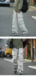 Japanese Multi-pocket Work Pants Men's Autumn Trendy Loose Straight Casual Pants Hip-hop Retro Design Trousers Aesthetic Chic