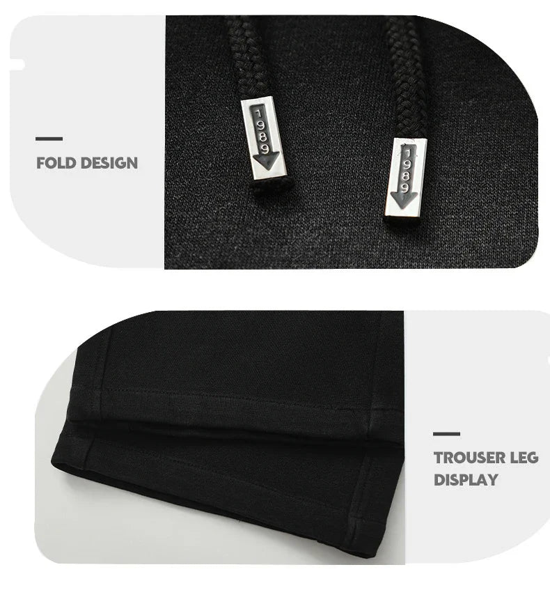 Autumn New Fashion Korean Men's Casual Pants Distressed Classic Black Baggy Straight Trousers Sweatpants Streetwear Male Clothes