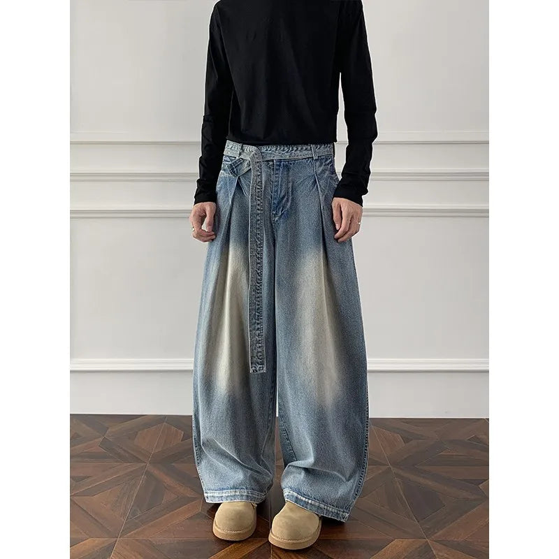 Jeans men Wash Light Blue Relaxed Fit 2025 New Arrival High Quality Distressed Denim Pants Men Streetwear Fashion Youth Casual