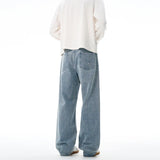 Fashion Graffiti Black Loose Wide-leg Jeans Men's Autumn New American Simple Basic Wash Denim Pants Loose Straight Trousers