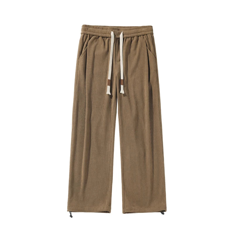 Men's Casual Pants New Korean Fashion Washed Cotton Jogger Wide Leg Straight Trousers Sweatpants Male Pants Big Size M 5XL