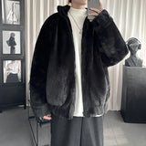 New Winter Men's Velvet Jacket Coat Stand Collar Solid Casual Loose Parkas Men Soft Warm Home Wear Clothes