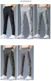 Casual Pants Men Spring Autumn 2025 New Straight Slim Fit Sweatpants Solid Color Business Elastic waist Male Trousers