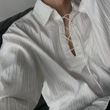 New Men's Casual Blouse Shirt Tops Long Sleeve Tee Shirt Spring Autumn Slanted Placket Vintage Shirts Renaissance Shirt