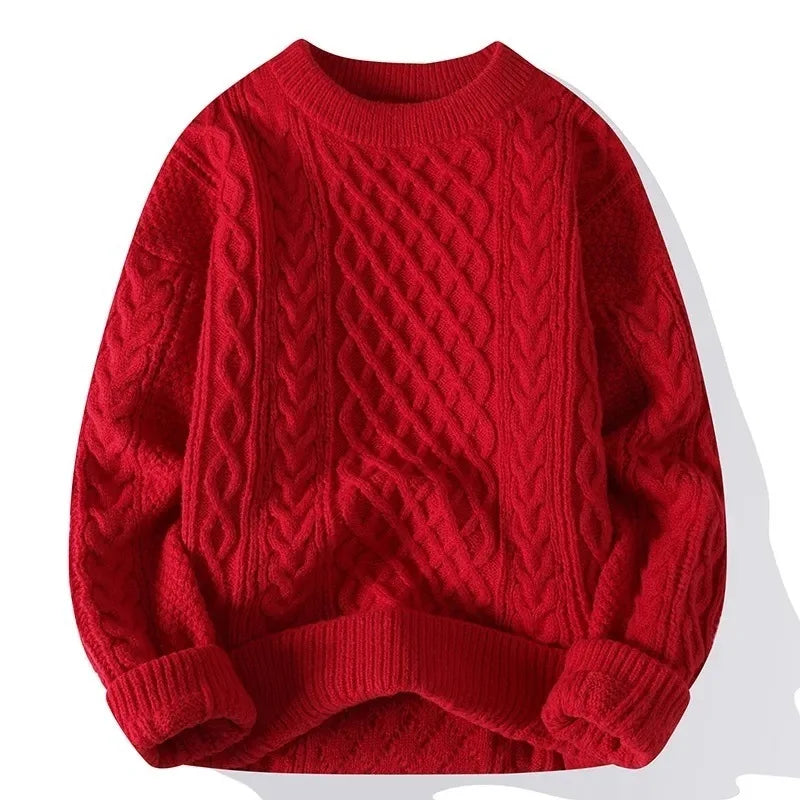 Sweater, Autumn and Winter Men's Thick Crumpled Sweater Jacket, Christmas Couple's Thread