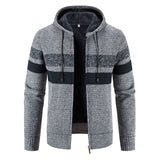 Autumn/Winter New Fashion Casual Striped Hooded Sweater For Men Plus Fleece Thickened Warm High Quality Plus Size Coat 5XL