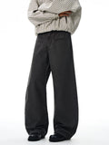 100% Cotton Wide-leg Jeans Men's Autumn Fashion Pocket Design Casual Trousers Loose American High Street Y2K Denim Pants
