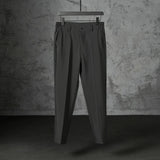 New Fashion Male Suit Pants Light Luxury Draped Cropped Button-down Business Casual Pants Premium Slim-fit Elegant Dress Trouser