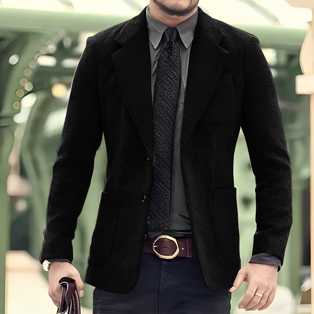 Men's Blazer 2 Button Classic Herringbone Jacket Steampunk Style Outerwear Winter Youth Clothes Suit for Men