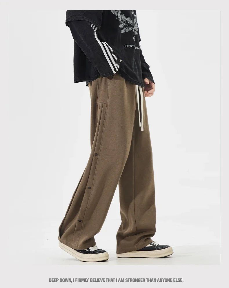 Fashion Men's Baggy Straight Casual Pants Cotton Comfortable Stretch Trousers Sweatpants Joggers Classic Black Khaki Male Clothe