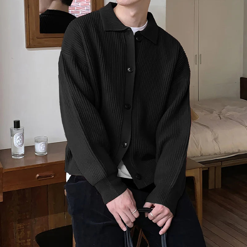 Fall Winter Men's Daily Loose Solid Sweaters Comfortable Button Knitted Cardiga 2024 Korean Thermal Long Sleeve Outerwears Male