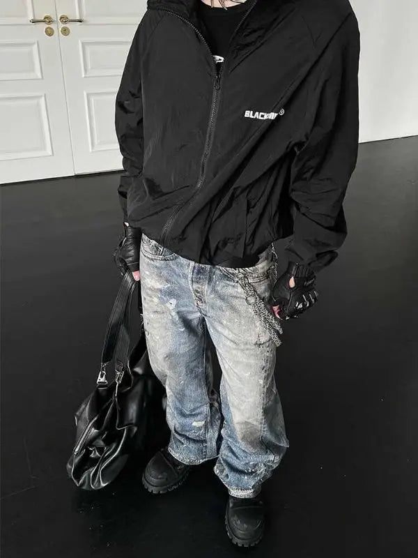 Men and women Spring Festival hip-hop trend straight leg personalized printed jeans couple American loose retro casual pants y2k