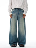 American Retro Jeans Men's Oversize Baggy Wide Legs Classic Wash Cotton Denim Pants Hip-hop Rock Streetwear Loose Trousers