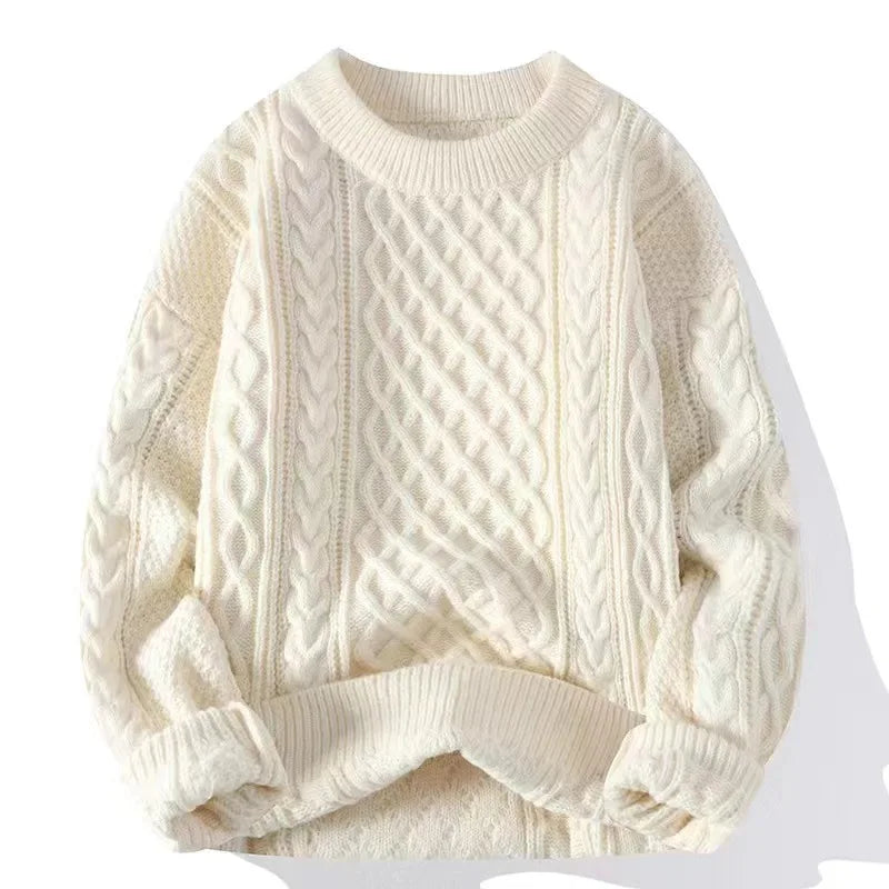 Sweater, Autumn and Winter Men's Thick Crumpled Sweater Jacket, Christmas Couple's Thread