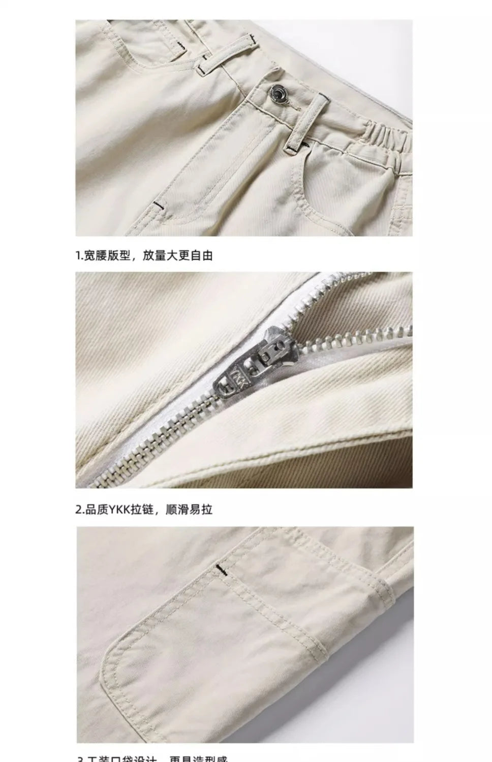 American High Street Work Pants Spring Autumn New Men's Trousers Straight Japanese Fashion Trend Retro Casual Work Pants Chic