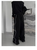 American High Street Style Retro Trend Functional Style Drawstring Loose Sports Wide-leg Trousers Autumn Winter New Style Pants