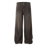 Mens Long Pants Washed Dyed Jeans Autumn Casual Hawaiian Daily Wear-Resistant American Style Pants Men's Clothing Unisex 2024