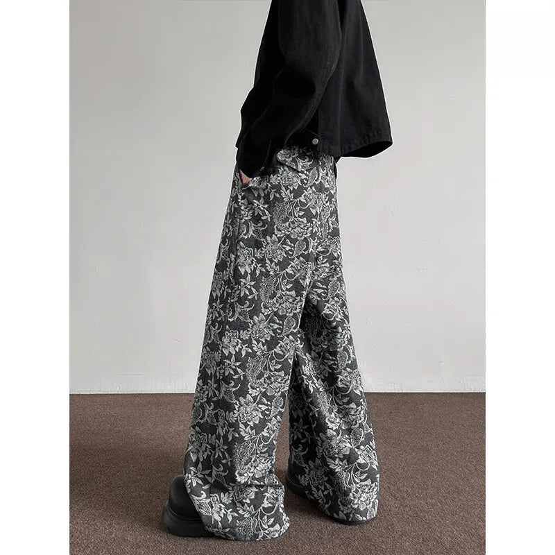 Spring NEW men pants Pattern Baggy Casual Sweatpants Hip Hop gothic men women wide leg trousers streetwear Fashion trend