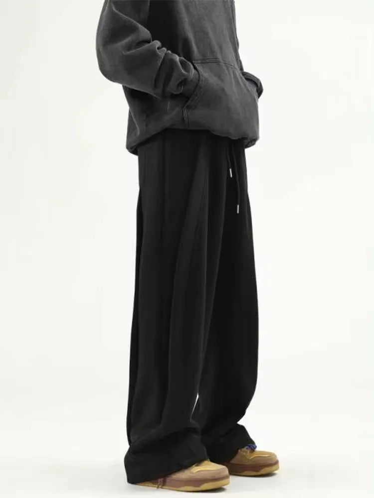 Wide Leg Sweatpants Men Oversize Gray Sports Pants Sportswear Casual Trousers Male Loose Korean Streetwear Hip Hop