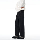 Non-fading Original Color Jeans Men's High Quality Loose Straight Denim Pants Classic American Retro Wide Leg Autumn Trousers