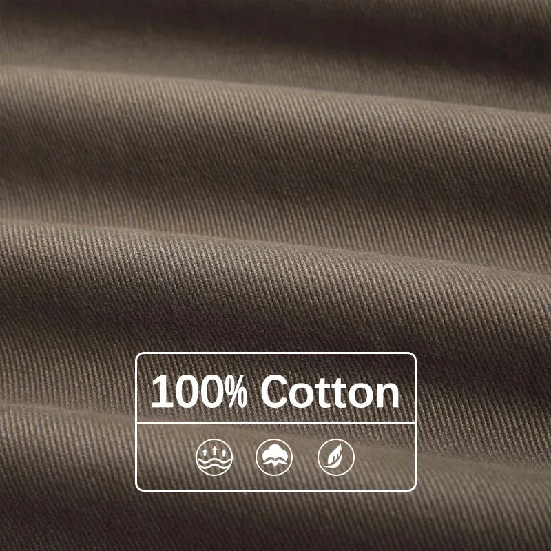 Baggy Wide-leg Jeans 100% Cotton Comfortable Breathable Autumn Casual Denim Pants Loose Straight Trousers Fashion Streetwear