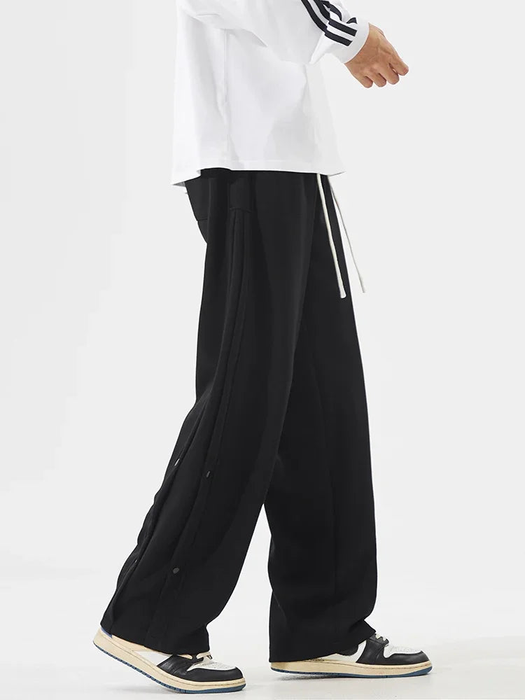 Fashion Men's Baggy Straight Casual Pants Cotton Comfortable Stretch Trousers Sweatpants Joggers Classic Black Khaki Male Clothe