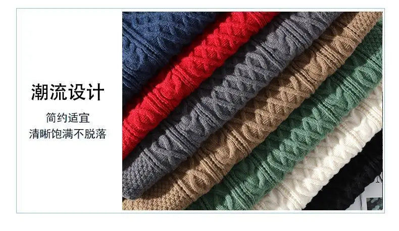 Sweater, Autumn and Winter Men's Thick Crumpled Sweater Jacket, Christmas Couple's Thread