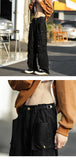 Japanese Multi-pocket Work Pants Men's Autumn Trendy Loose Straight Casual Pants Hip-hop Retro Design Trousers Aesthetic Chic
