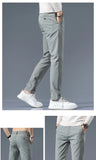 Casual Pants Men Spring Autumn 2025 New Straight Slim Fit Sweatpants Solid Color Business Elastic waist Male Trousers