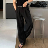 New Japanese Retro Men Casual Pants Luxury Draped Wide Leg Leisure Solid Color Straight Trousers High Quality Elegant Sweatpants