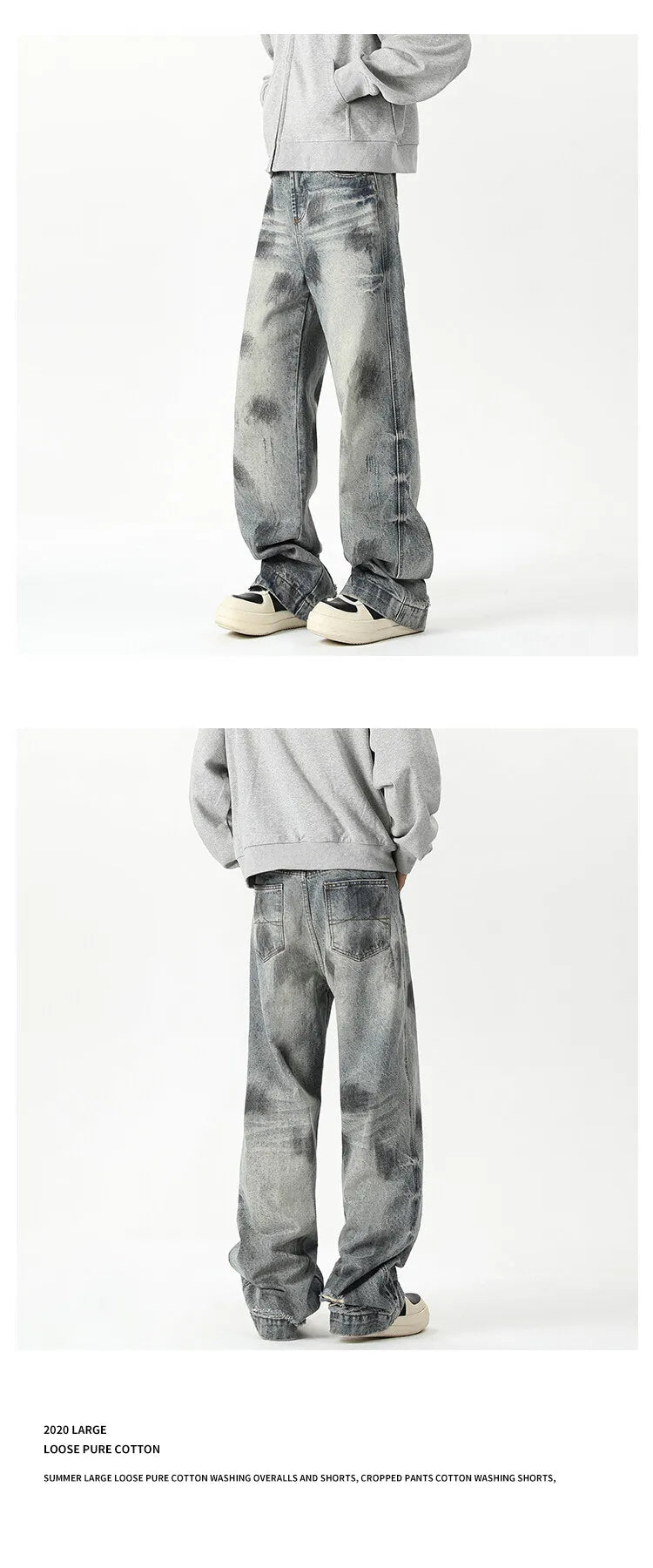 Autumn Jeans Men's New Denim Pants wash jeans New Fashion High Quality Washed Male Jeans Loose Wide Leg Trousers Straight