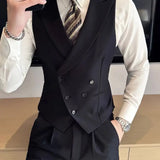 Japanese High-end Smart Casual Vest Men's Vest Pants Set Korean Elegant Wear 2025 Summer New Blazer Vest Aesthetic Waistcoat