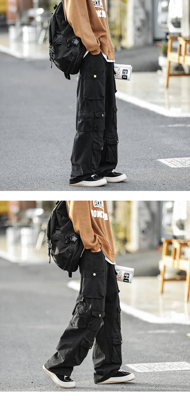 Japanese Multi-pocket Work Pants Men's Autumn Trendy Loose Straight Casual Pants Hip-hop Retro Design Trousers Aesthetic Chic
