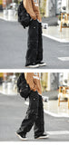Japanese Multi-pocket Work Pants Men's Autumn Trendy Loose Straight Casual Pants Hip-hop Retro Design Trousers Aesthetic Chic