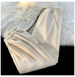 Korean style autumn and winter men and women street personality loose wide leg bound sports pants couple simple casual pants