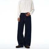 Non-fading Original Color Jeans Men's High Quality Loose Straight Denim Pants Classic American Retro Wide Leg Autumn Trousers