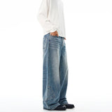 Multi-pocket Loose Wide-leg Jeans Men's Cotton Vintage Washed Denim Pants Hip-hop Fashion Y2K Streetwear Autumn Casual Trousers