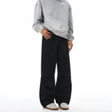 American Loose Straight Cargo Pants Men's Fashion Streetwear 100% Cotton Vintage Large Pocket Loose Casual Wide-leg Trousers