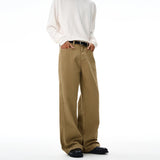 100% Cotton Men's Loose Casual Pants Autumn New Fashion Comfortable Wide-leg Oversized Trousers Streetwear White Khaki Black