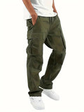 Mens Casual Jogger Pants Relaxed Fit Cargo Pants Drawstring Sweatpants Hiking Outdoor Twill Sport Pants