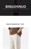 American High Street Work Pants Spring Autumn New Men's Trousers Straight Japanese Fashion Trend Retro Casual Work Pants Chic