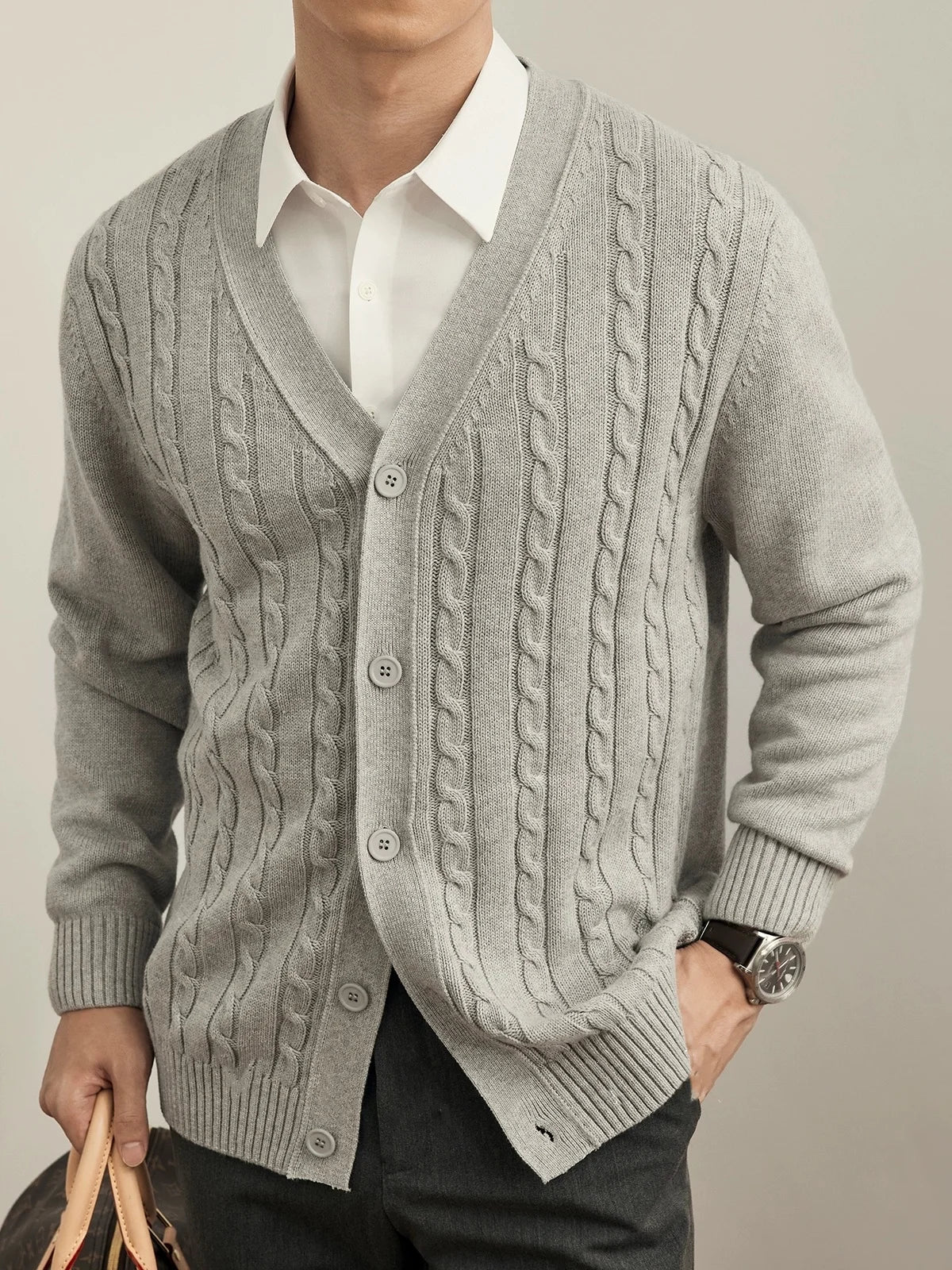 Men's Solid Color Sweaters Autumn and Winter Knitted Sweater Cardigan Men's Casual Jacket Trend Sweaters High Quality Mens Coat