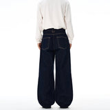 Non-fading Original Color Jeans Men's High Quality Loose Straight Denim Pants Classic American Retro Wide Leg Autumn Trousers