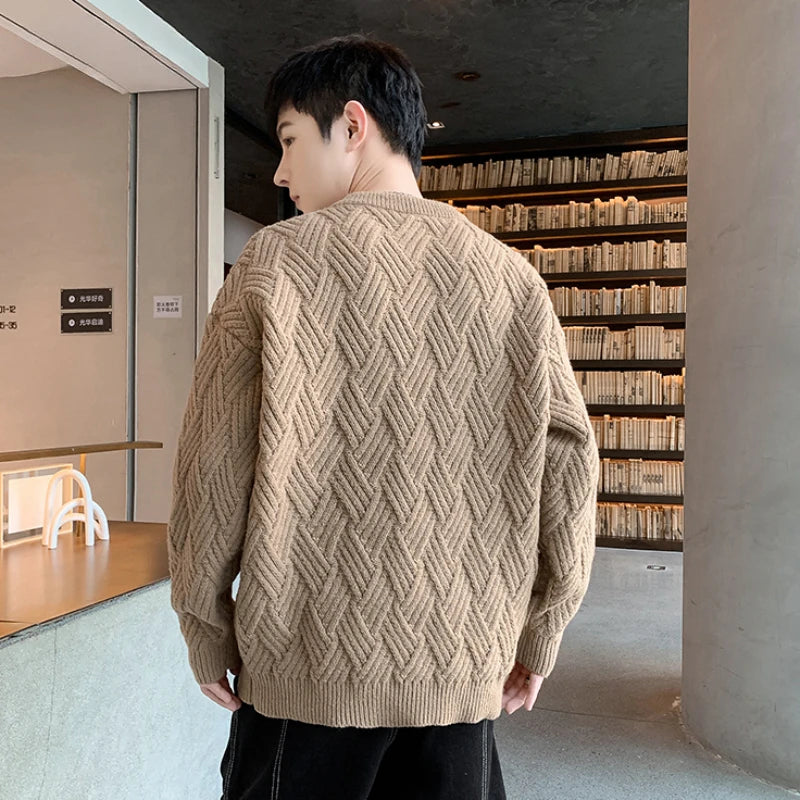 4 Color Sweaters Men Pure  Twisted Daily Simple Japanese Style Pullovers All-match Warm Autumn Comfortable Knitted Casual